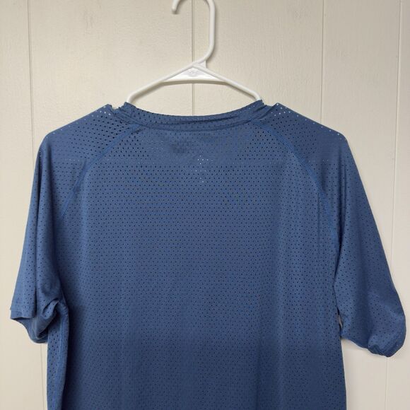 Rabbit Running T-Shirt EZ Perf Short Sleeve Performance Gym Trail Blue Men L GUC - Picture 11 of 12